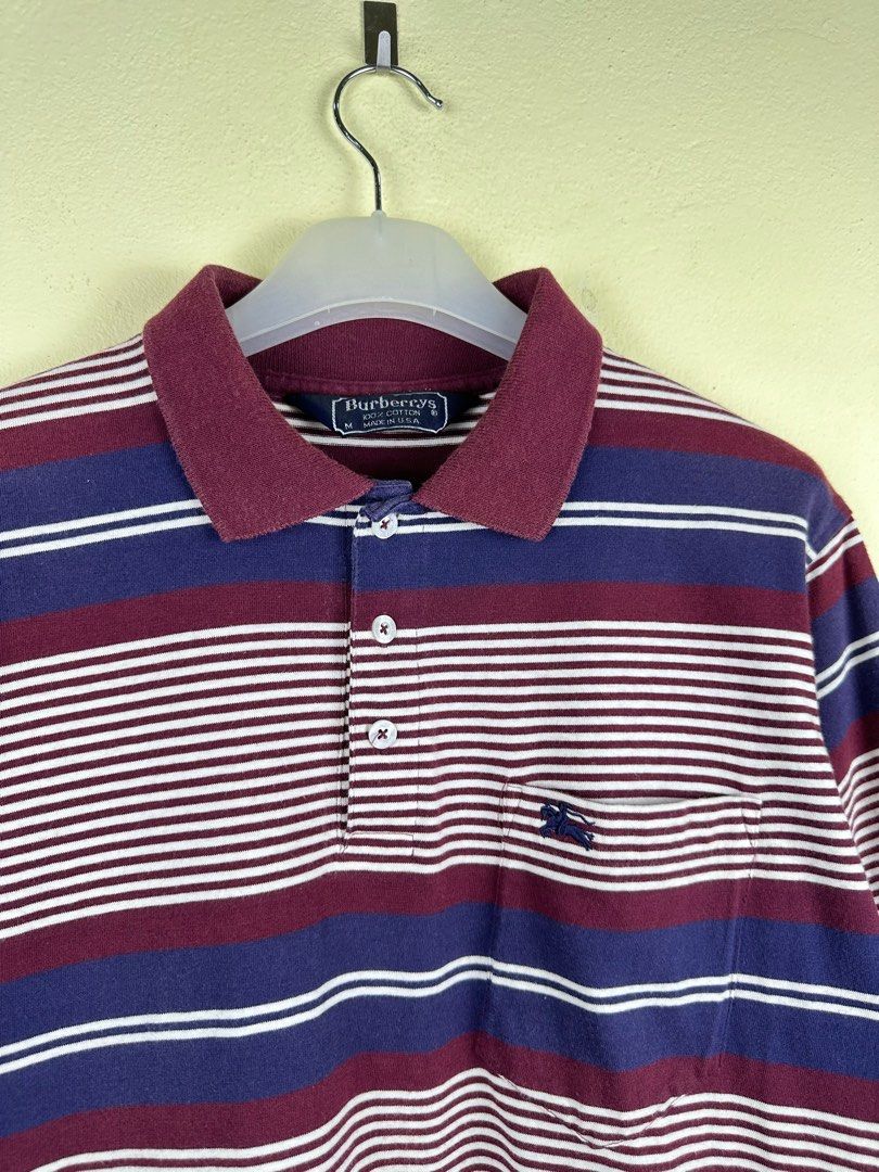 Vintage Burberry Usa Polo Stripe A210