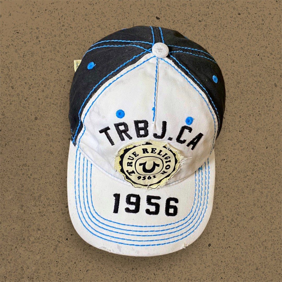 Vintage True Religion Distressed Caps, Fesyen Pria, Aksesoris