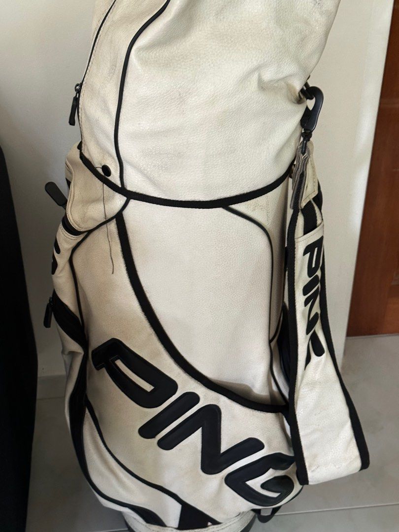 White leather ping golf bag 2025