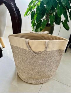 Woven rope basket.