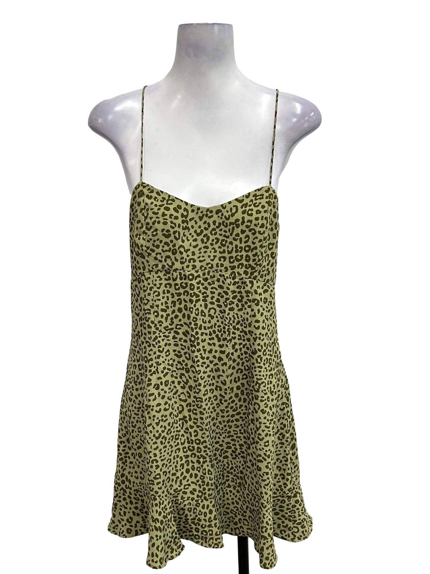 Zara green leopard print dress hotsell