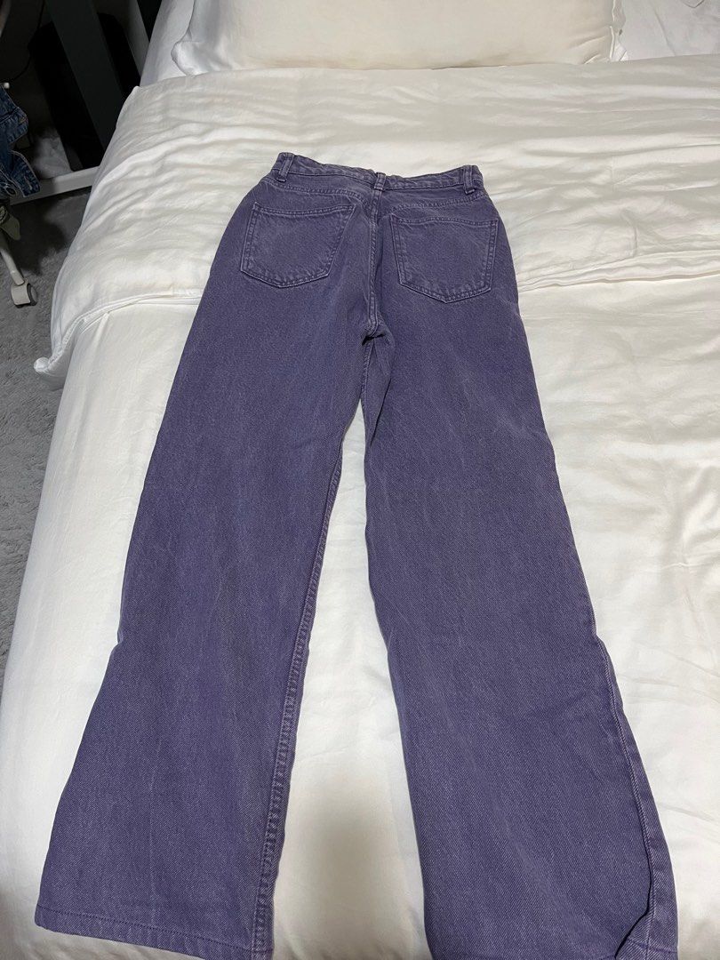 Zara Purple Wide Leg Jeans  Purple jeans outfit, Wide leg jeans