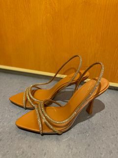 Zara rhinestone vinyl high heels sandals