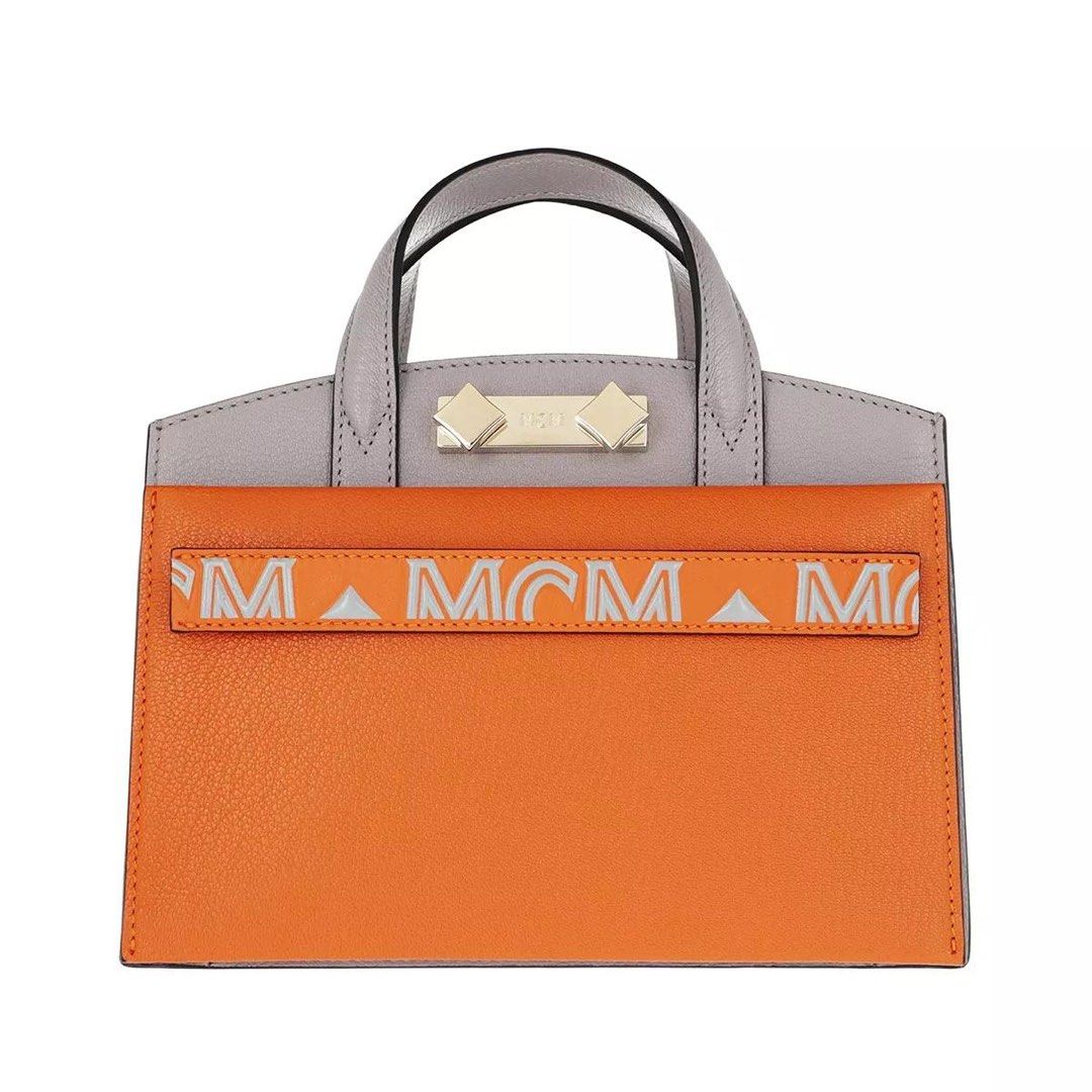 Brand New MCM Milano mini tote bag crossbody in orange grey Luxury Bags Wallets on Carousell
