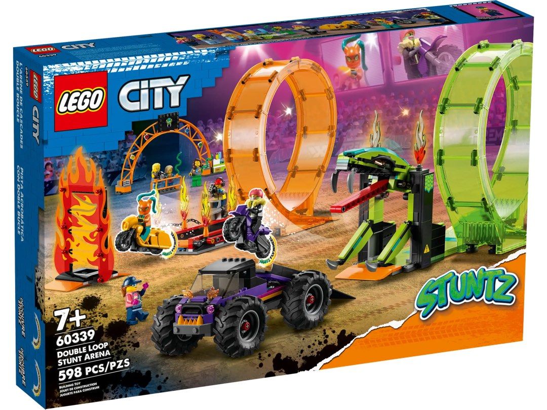 【①】 🔥 moving out sale] LEGO City Stuntz 60339 Double Loop Stunt Arena