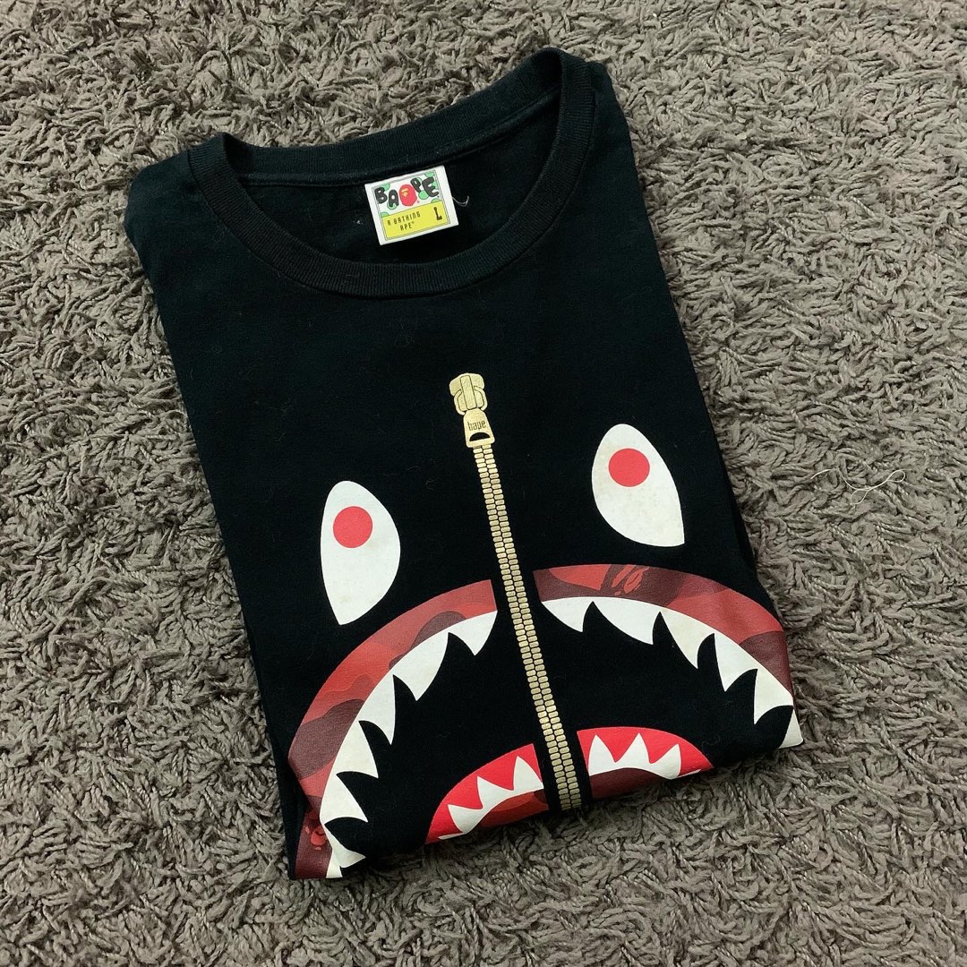 A Bathing Ape Shark Tee Men s Fashion Tops Sets Tshirts
