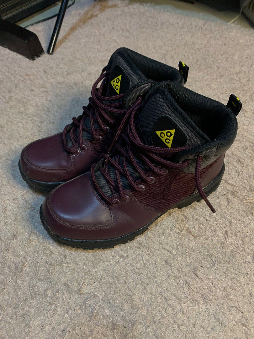 ACG NUKES NIKE BURGUNDY HIKING BOOTS TIMBERLAND STYLE BOOTS