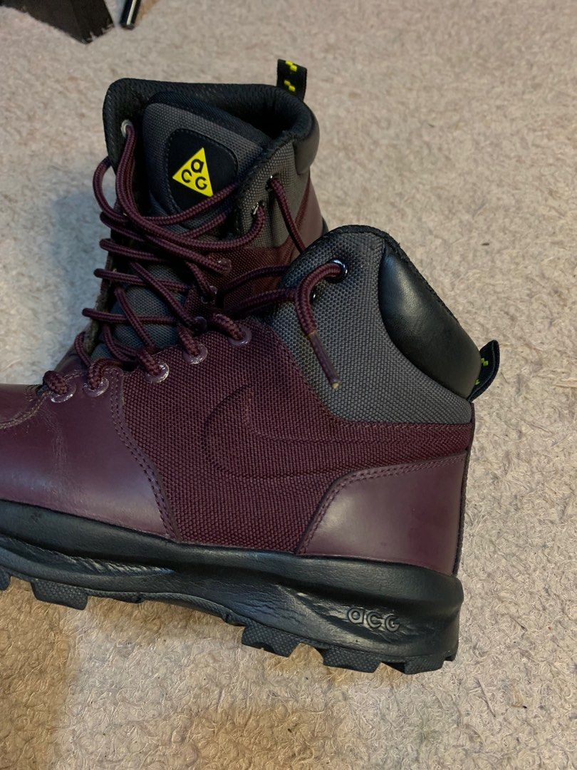 ACG NUKES NIKE BURGUNDY HIKING BOOTS TIMBERLAND STYLE BOOTS