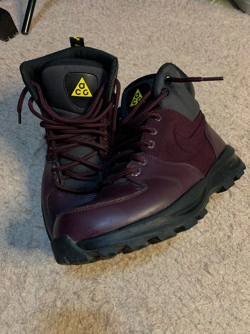ACG NUKES NIKE BURGUNDY HIKING BOOTS TIMBERLAND STYLE BOOTS