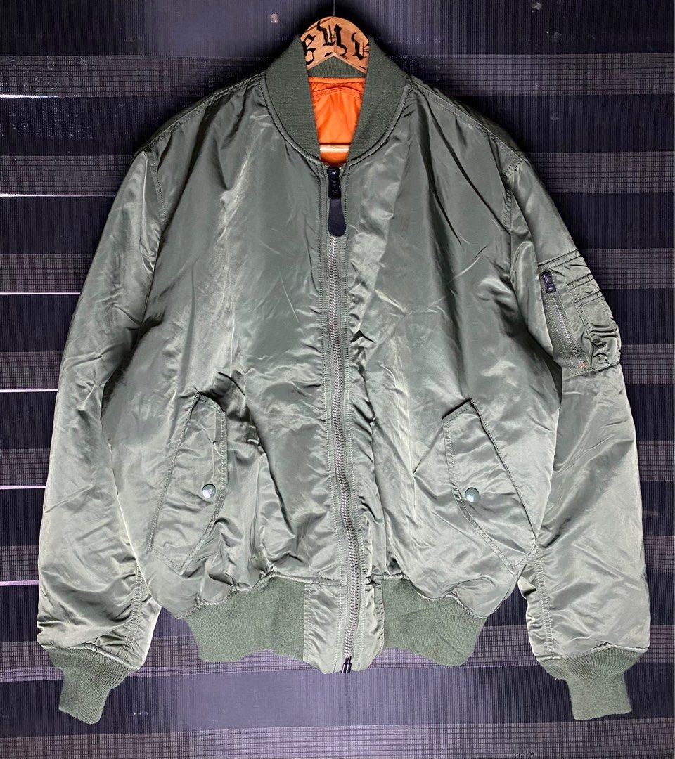 ALPHA INDUSTRIES 90 s Vintage MA 1 MILITARY FLIGHT BOMBER JACKET KANYE WEST