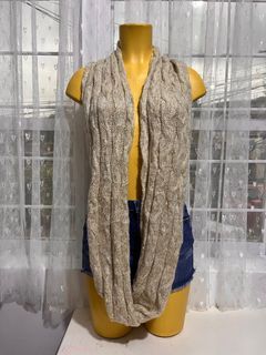 Beige Cable Knit Infinity Scarf