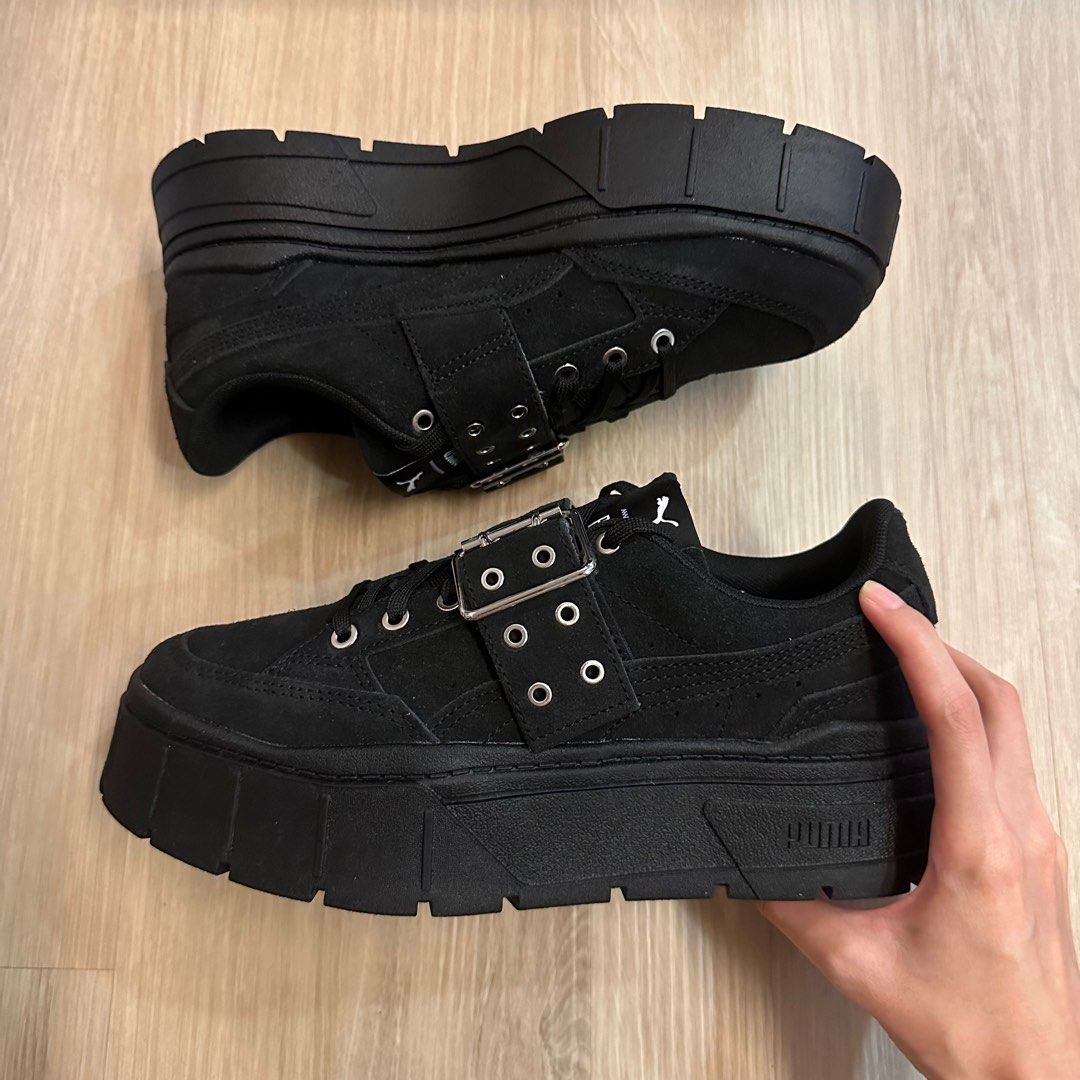 Chunky black platform sneakers sale