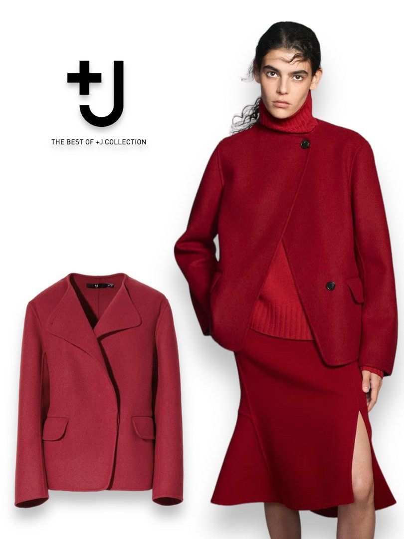 BNWT Black Uniqlo WOMEN J Double Face Collarless Jacket