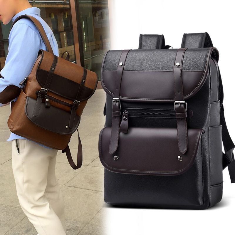 BRAND NEW IN STOCK Korean Designed and Made Men Leather Backpack Bag Haversack New Style 51.9cm Business Computer Work Bag Large Capacity Student