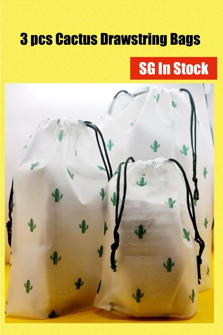 Cactus Drawstring Bags, Hobbies & Toys, Stationery & Craft, Occasions