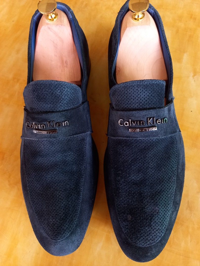 Calvin klein ori suede leather made in italy shoes Men s Fashion