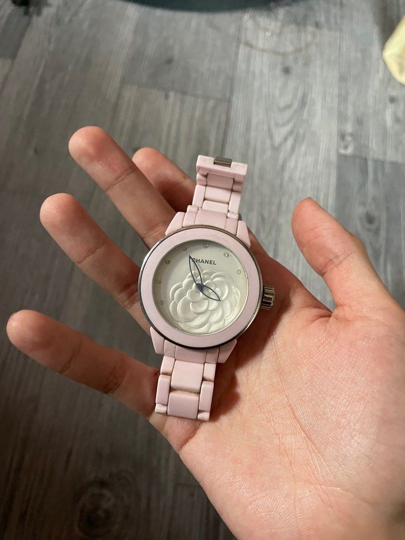 Chanel white ceramic watch flower online