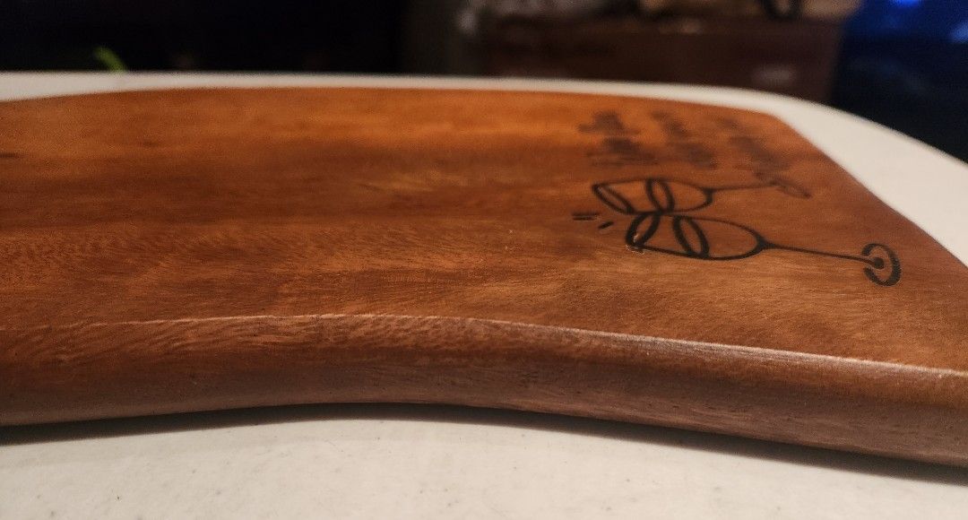 Cheeseboard with engraving (Category: Knives & Chopping Boards) located in Cainta. Submitted by mama.sells (Listing ID 1285692307, Image 3). Description: *set your party starters in this wood paddle board* size - 16.5" (total length) x 6.75 x .5" thick material - acacia wood with engraving.