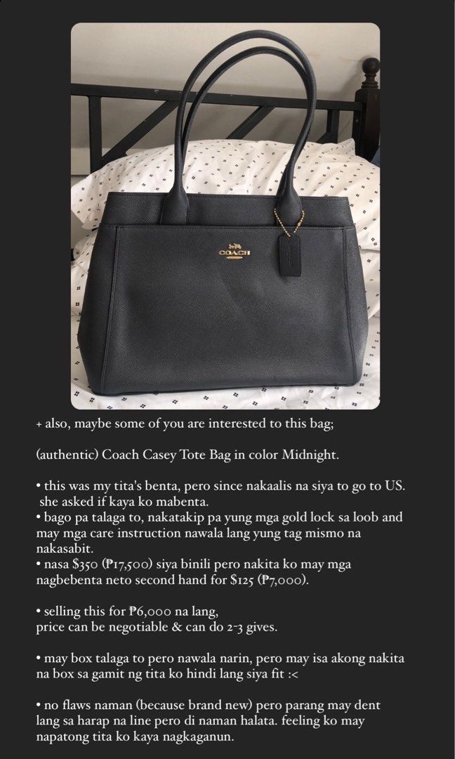 Coach Casey Tote Bag Luxury Bags Wallets on Carousell