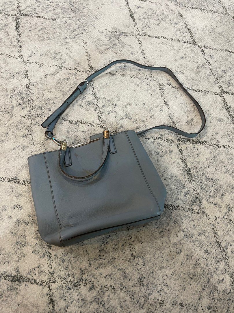 Coach Cornflower Blue Saffiano Leather Mini Madison North South Tote