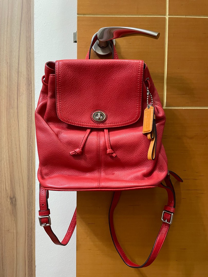Red coach deals backpack