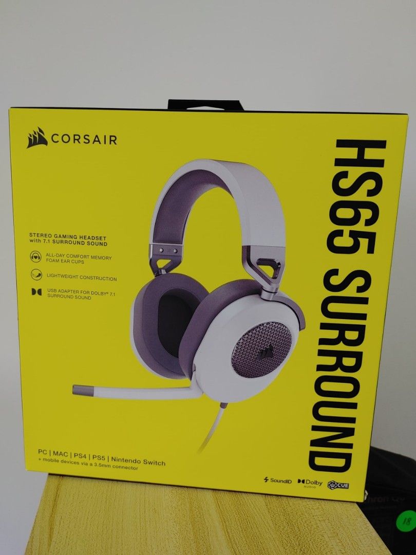 Corsair HS65 Stereo 3.5mm Wired Gaming Headset for PC PS5 PS4 *READ*