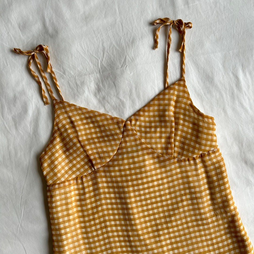 Gingham summer dress cheap womens