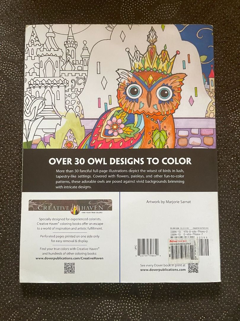 Creative Haven Coloring Book for Adults - Owls (Category: Children's Books) located in Paranaque City. Submitted by clutterpeeler (Listing ID 1285610660, Image 2). Description: .