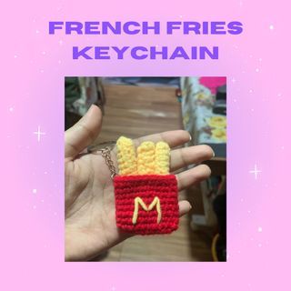 Crochet French Fries Keychain