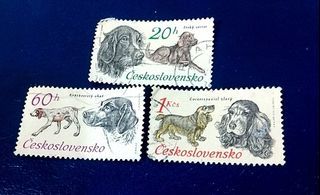 Czechoslovakia 1973 - The 50th Anniversary of Czechoslovak Hunting Organization - Hunting Dogs 3v. (used)