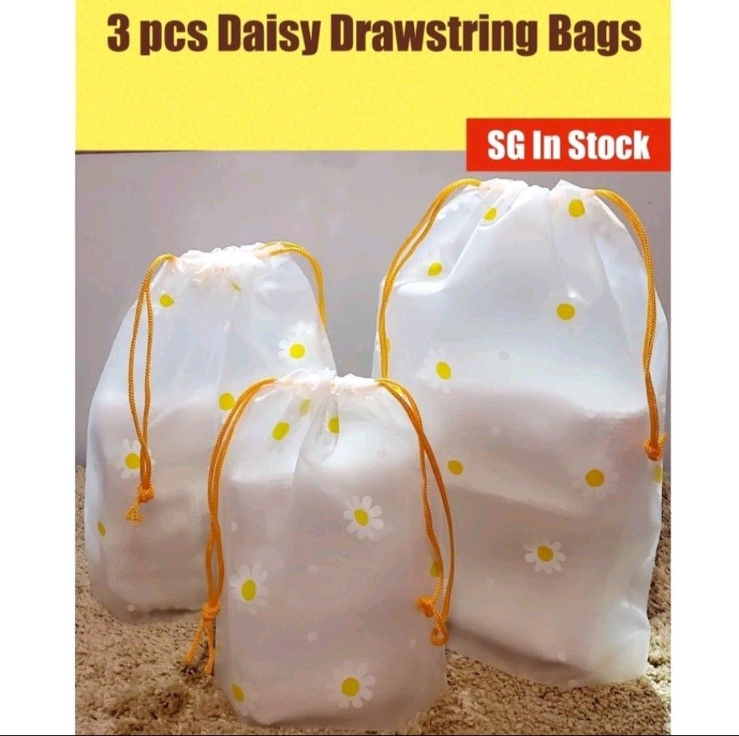 Daisy Drawstring Bags, Hobbies & Toys, Stationery & Craft, Occasions