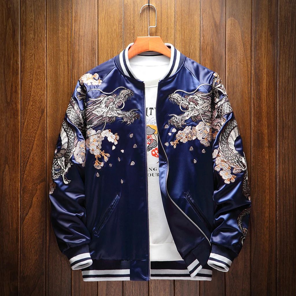 Double Dragon Phoenix Sukajan Koisea Jacket Men s Fashion