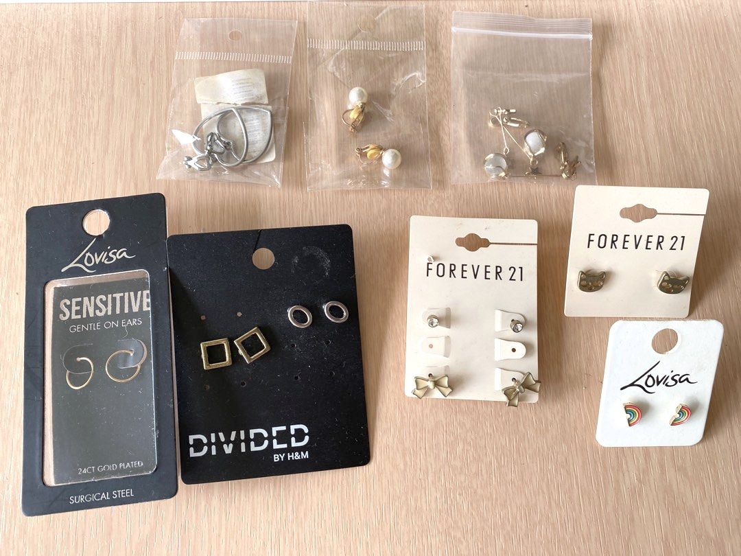 Earrings stud clip on