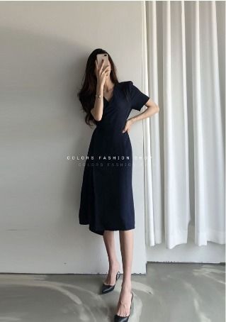 Simple black work dress shop
