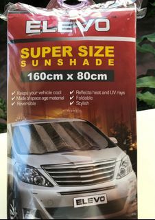 Elevo Super Size Sunshade 160 cm x 80 cm Car SUV AUV Van Mini Van Crossover Windshield UV Cover