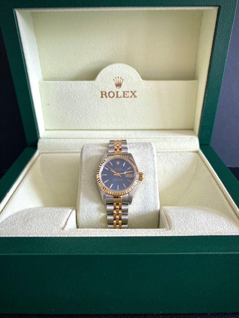 Gold watch with hotsell blue face womens
