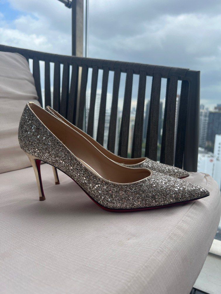 Red store glitter stilettos