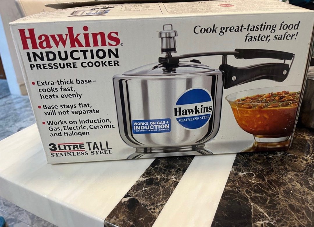 Hawkins Stainless Steel Pressure Cooker 3 Litre (Tall) Gas + Induction