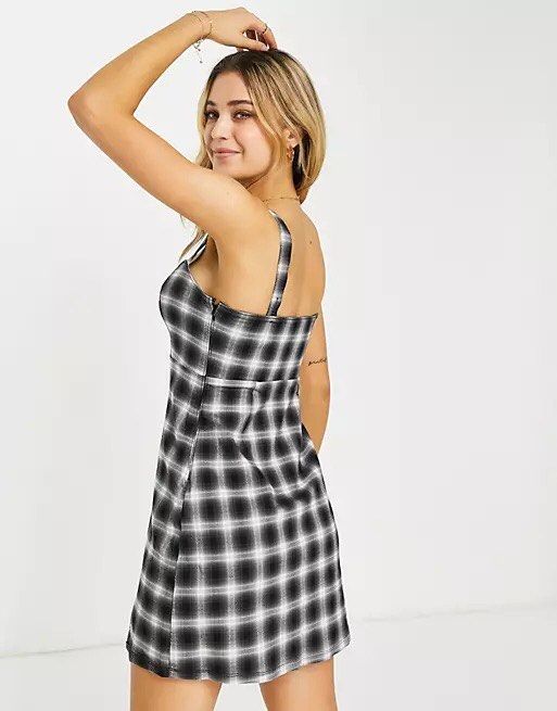 Hollister Plaid Mini Dress Hollister California Strapless Plaid