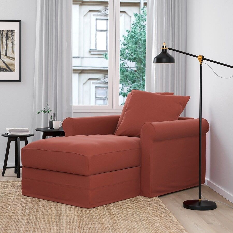 IKEA Chaise Longue GRONLID Ljungen Light Red Furniture Home Living Furniture Sofas on Carousell