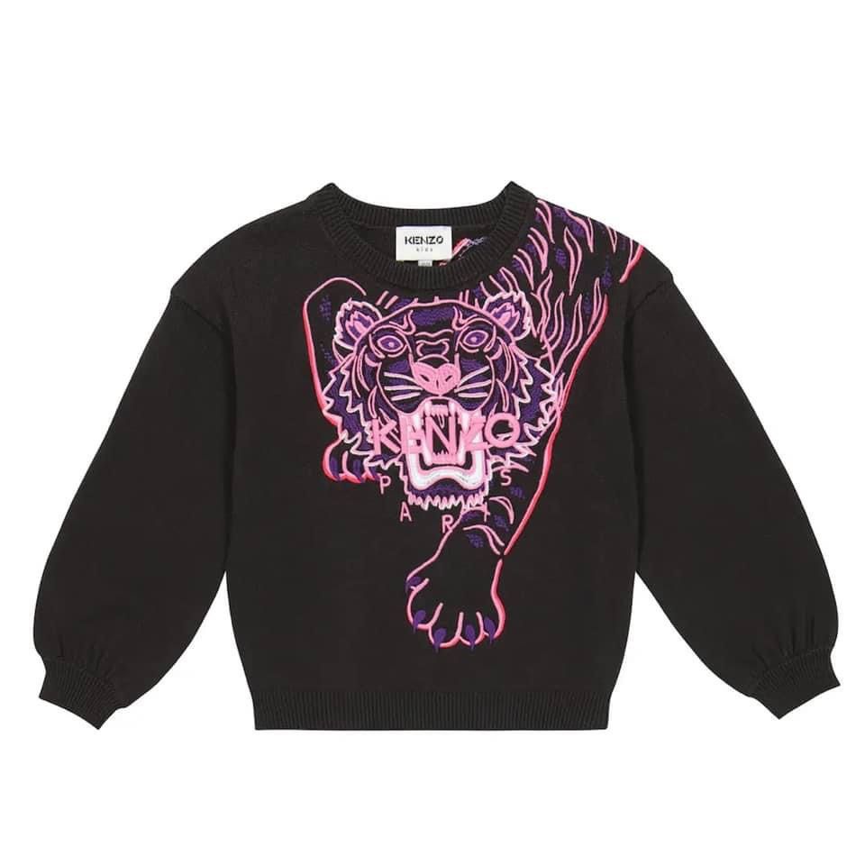 Dress Kenzo Kids Kenzo 6-9 Months Vinyl KENZO女童刺繡老虎毛衣