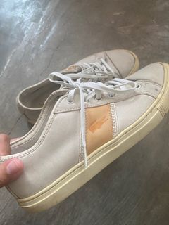 Lacoste Men’s Sneakers (Beige and Mustard Color)