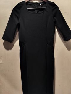 Muji japan black dress with hip pockets
