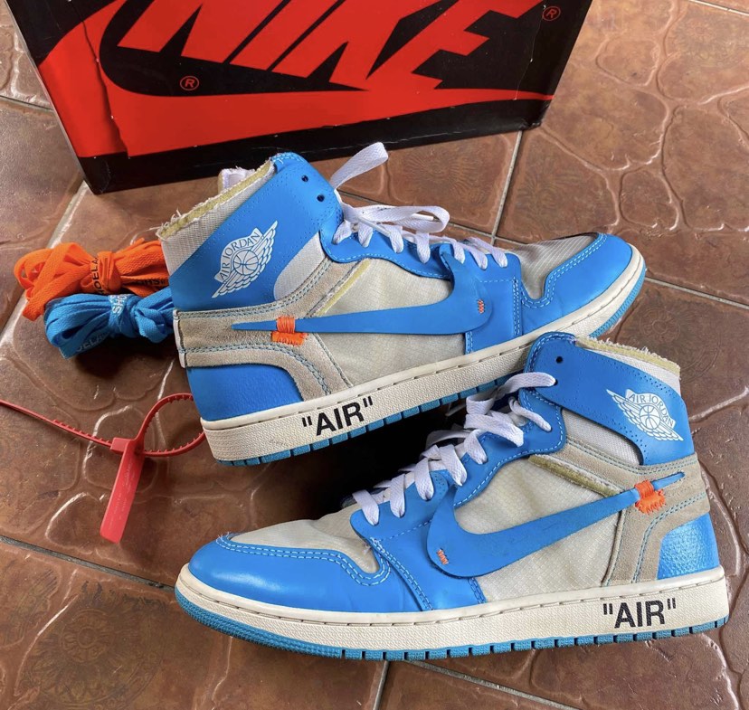 Off White Jordan 1 UNC Men s Fashion Footwear Sneakers on Carousell