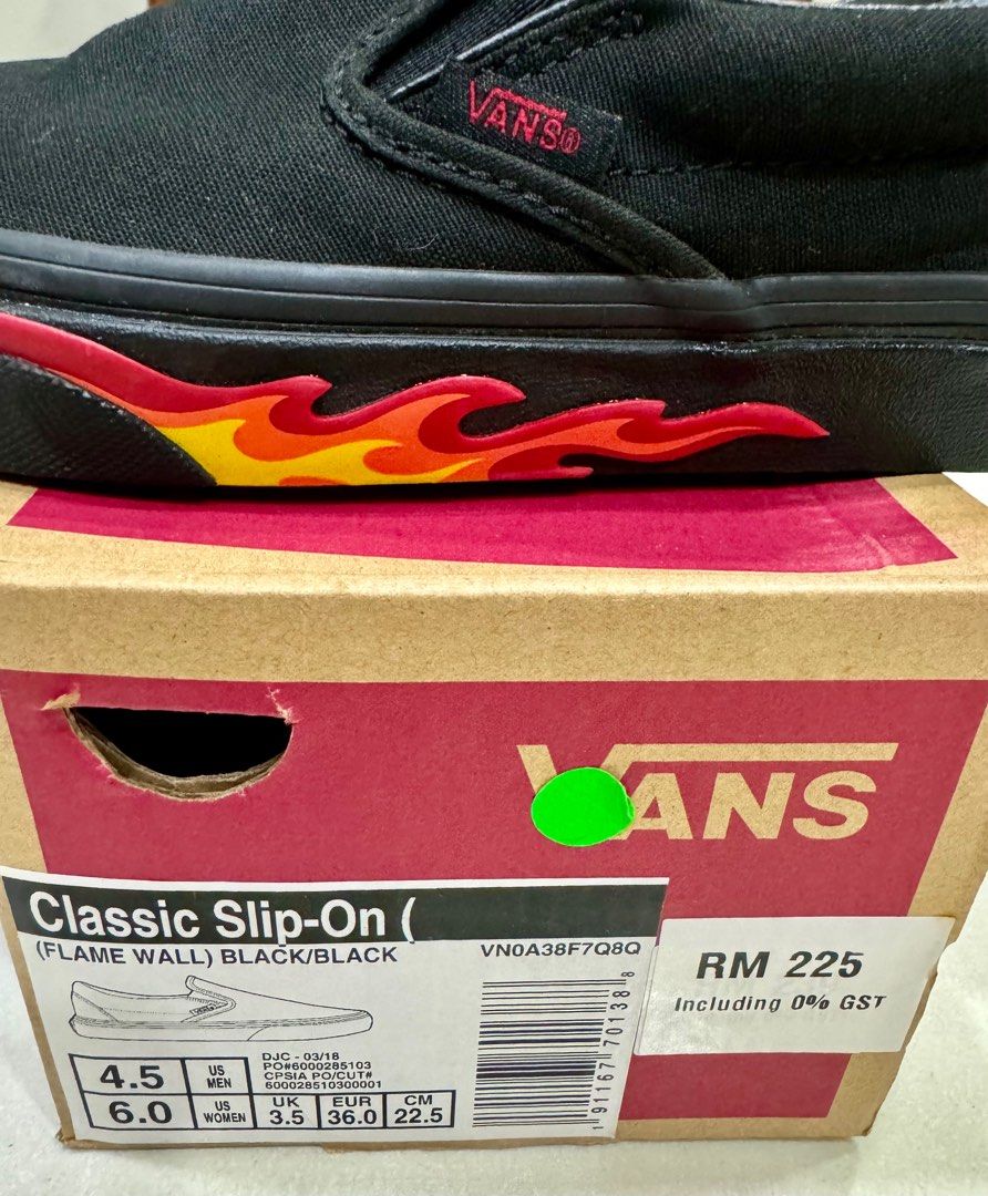 Vans slip on flame wall 2025