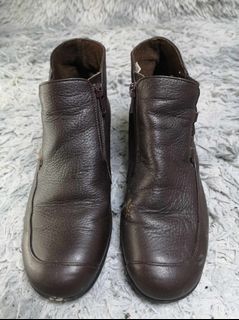 Pass - Port Kawano Brown Leather Zipper Closure Ankle Boots