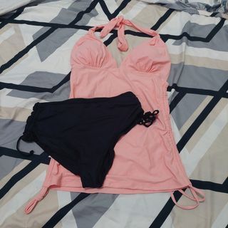Peach Pink Dress Top Two-Piece Swimwear