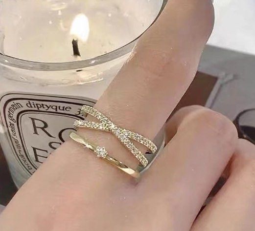 Gold cross ring discount women