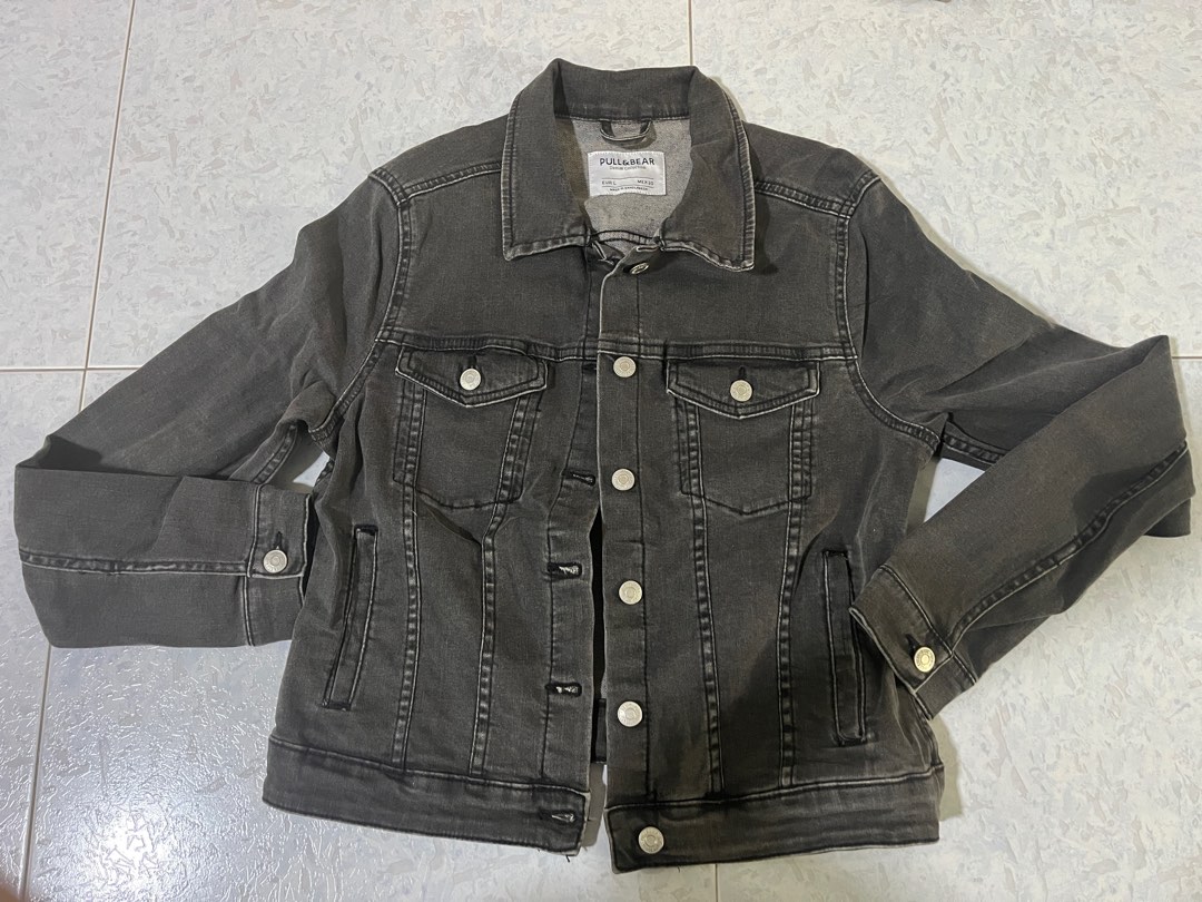 Pull and bear new arrivals black denim jacket