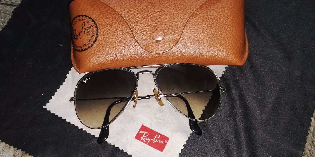VINTAGE B&L RAY-BAN AVIATOR SUNGLASSES USA Bausch Lomb 58014 Gold Tone With  Case | eBay